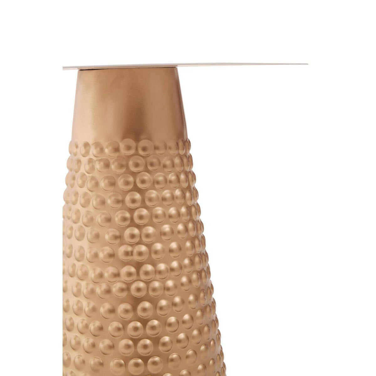 Amira White Top Gold Base Side Table.