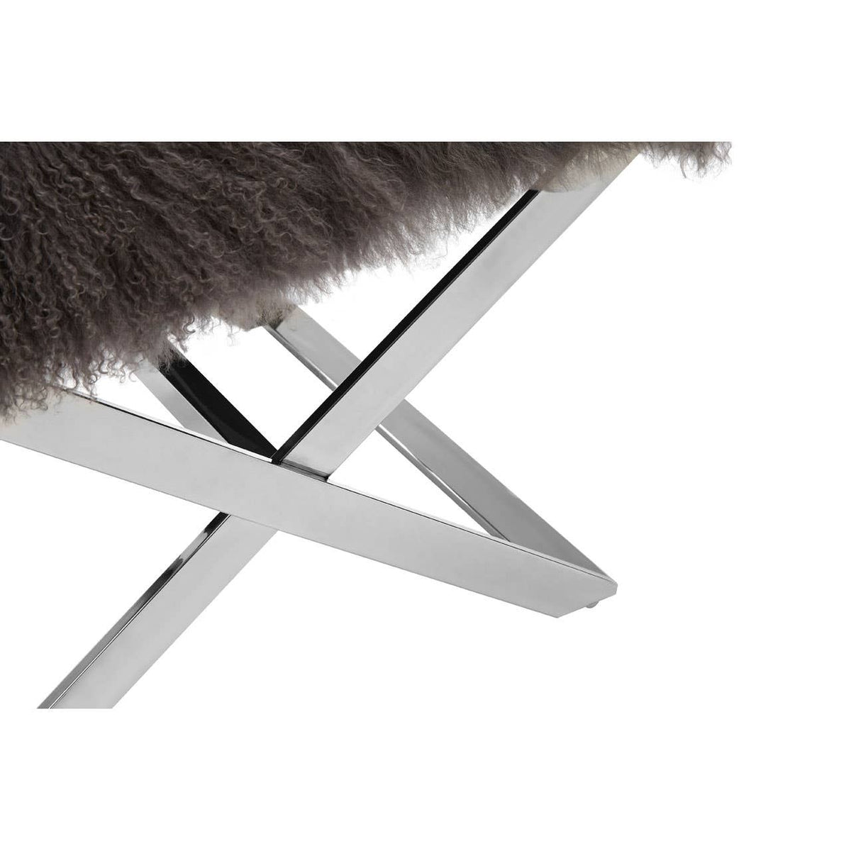Anafi Grey Sheepskin Stool.
