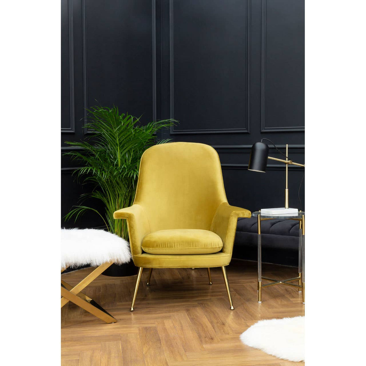 Anafi White Sheepskin Stool.