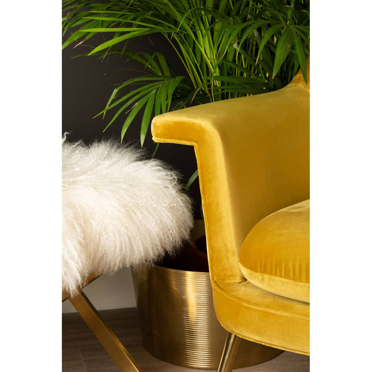 Anafi White Sheepskin Stool.