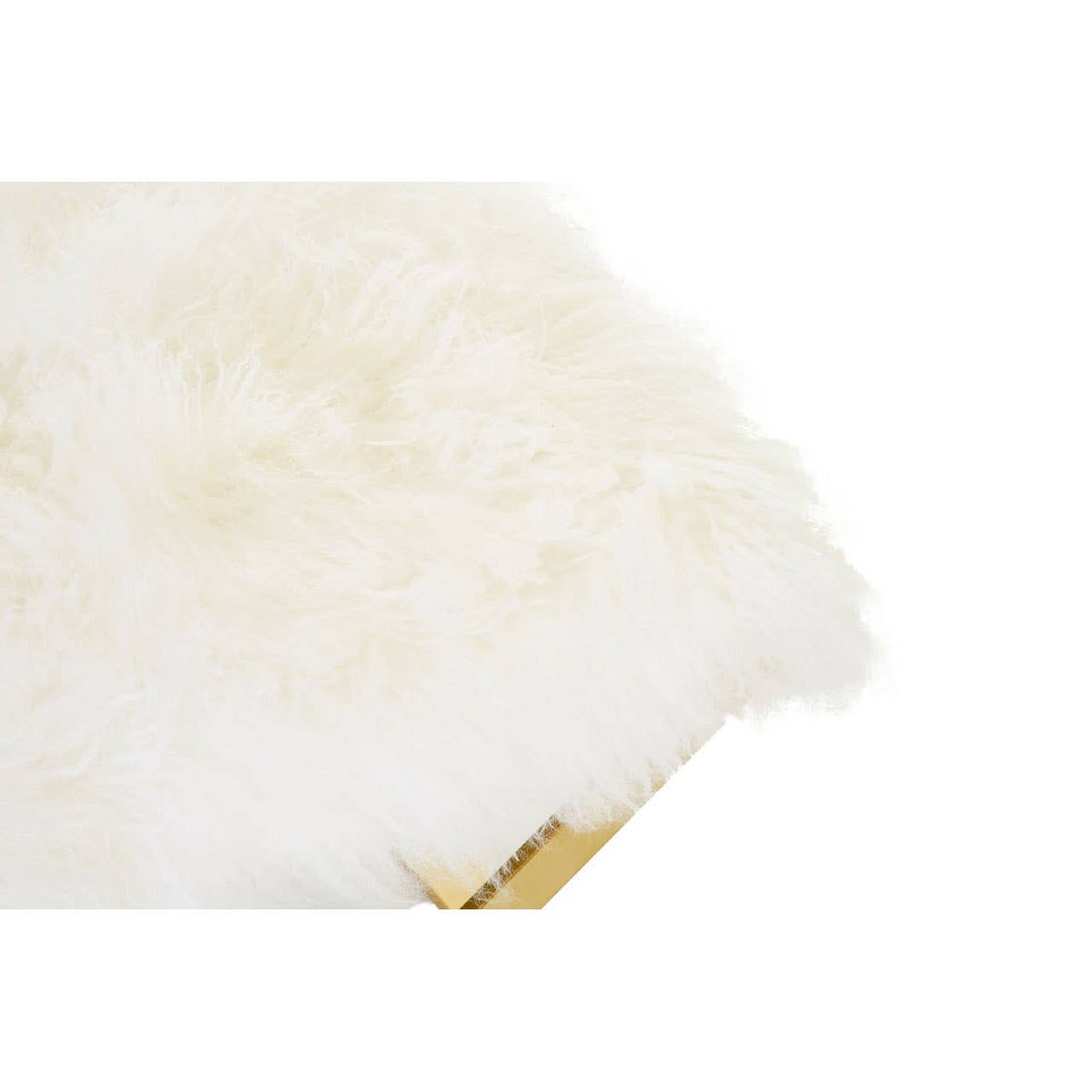 Anafi White Sheepskin Stool.
