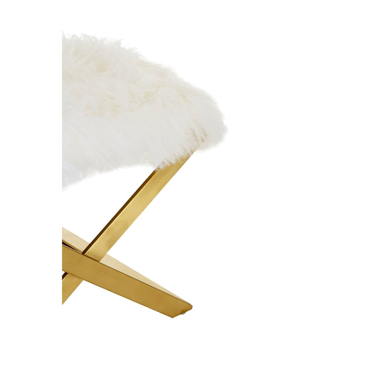 Anafi White Sheepskin Stool.