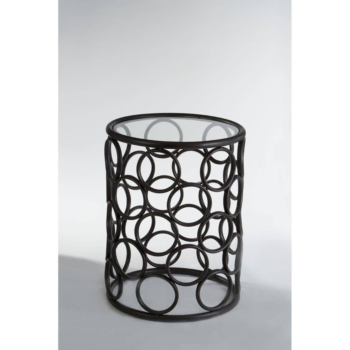 Noosa & Co. Living Antalya Black Round Side Table with Glass Top House of Isabella UK