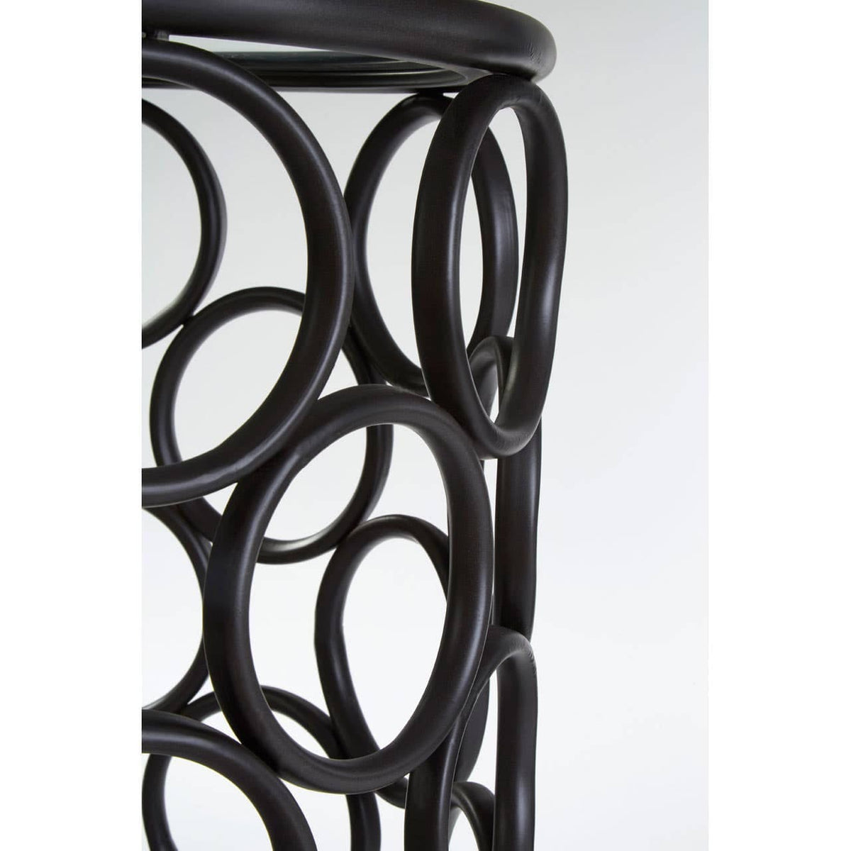 Noosa & Co. Living Antalya Black Round Side Table with Glass Top House of Isabella UK
