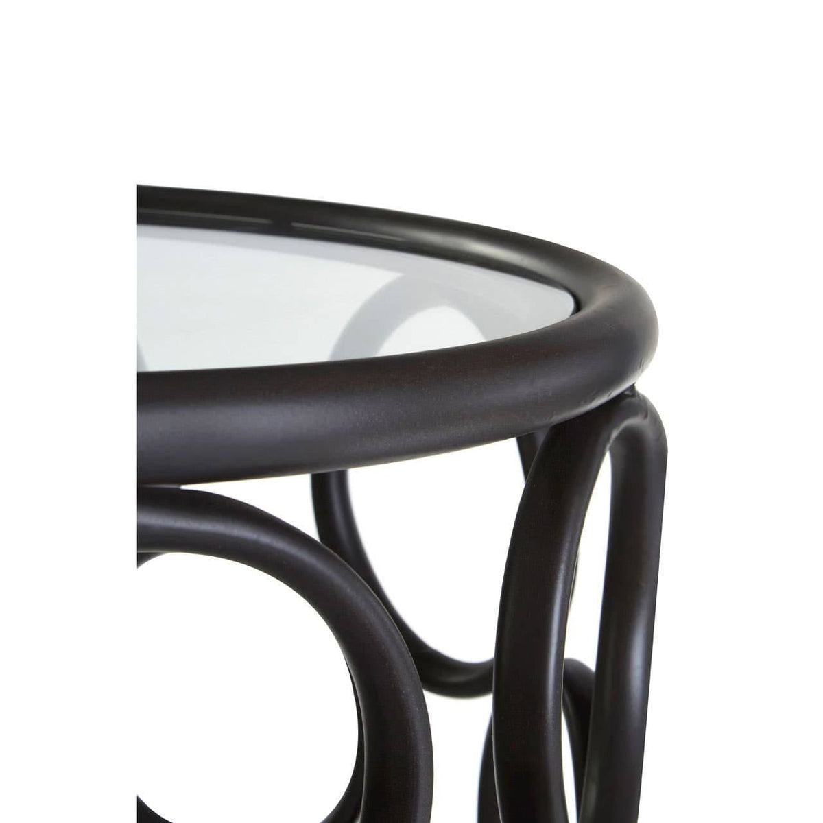 Noosa & Co. Living Antalya Black Round Side Table with Glass Top House of Isabella UK