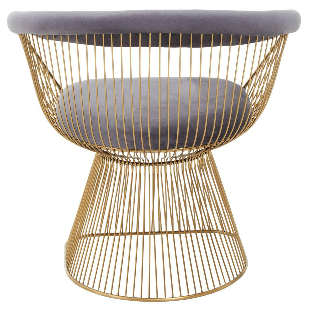 Anzio Grey Velvet And Brushed Gold Chair.