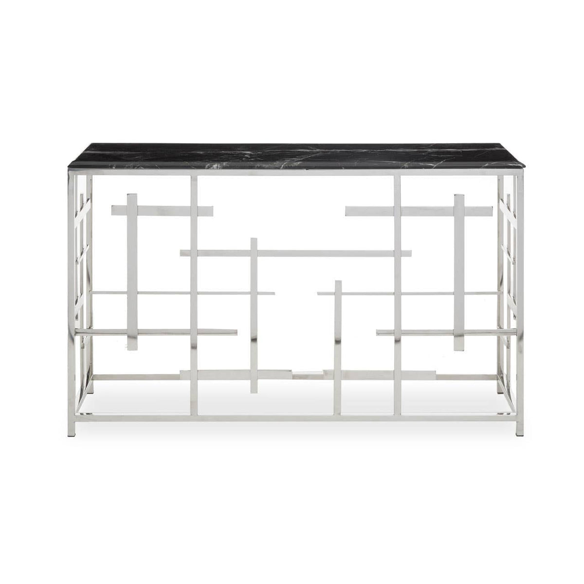 Aprilia Black Marble Console Table.
