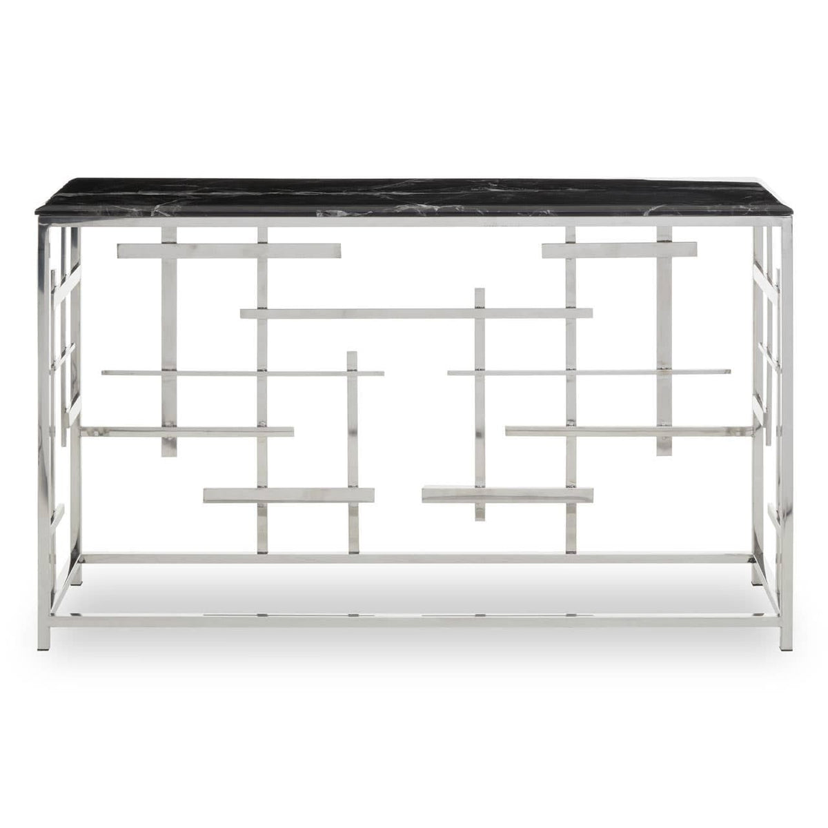 Aprilia Black Marble Console Table.