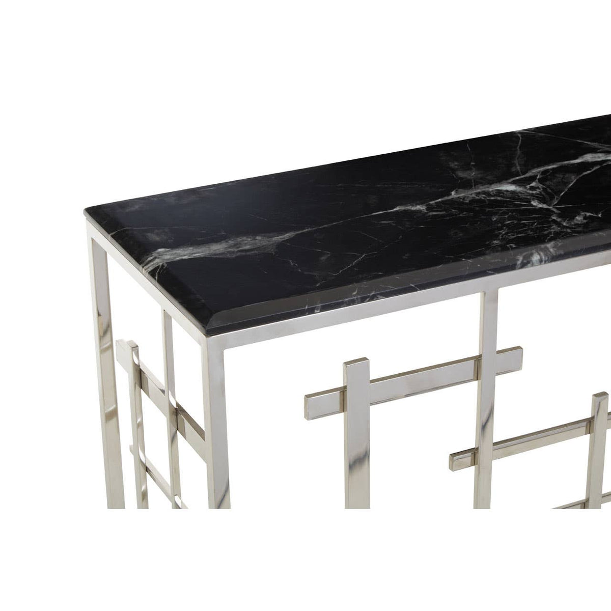 Aprilia Black Marble Console Table.