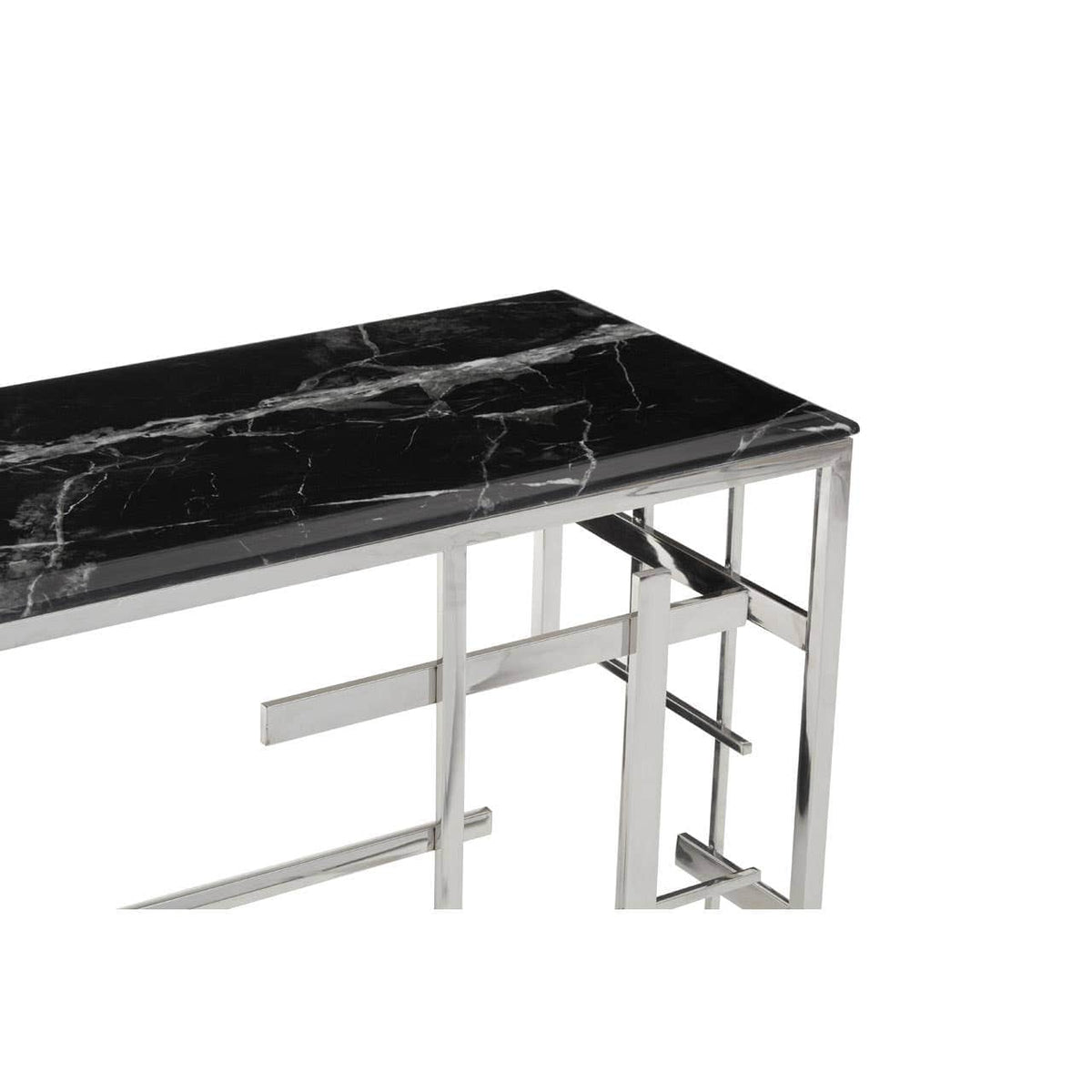 Aprilia Black Marble Console Table.