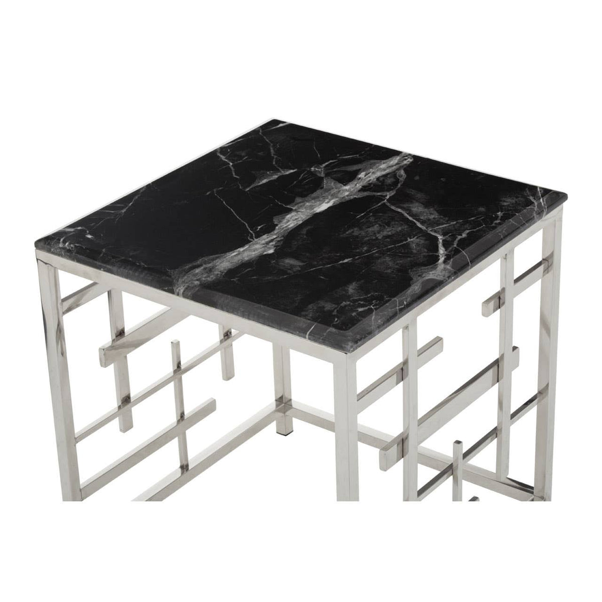 Aprilia Black Marble Side Table.