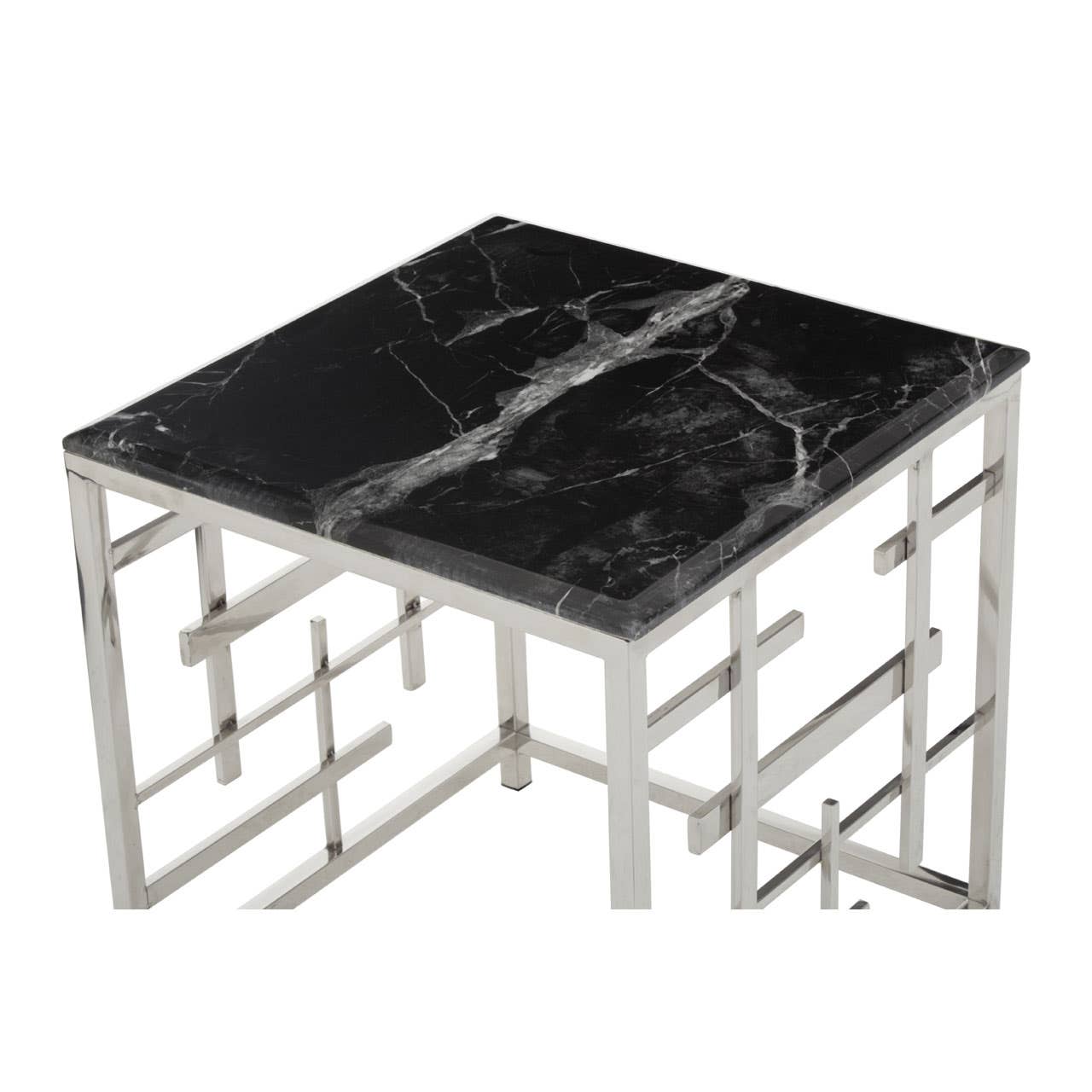 Noosa & Co. Living Aprilia Black Marble Side Table House of Isabella UK