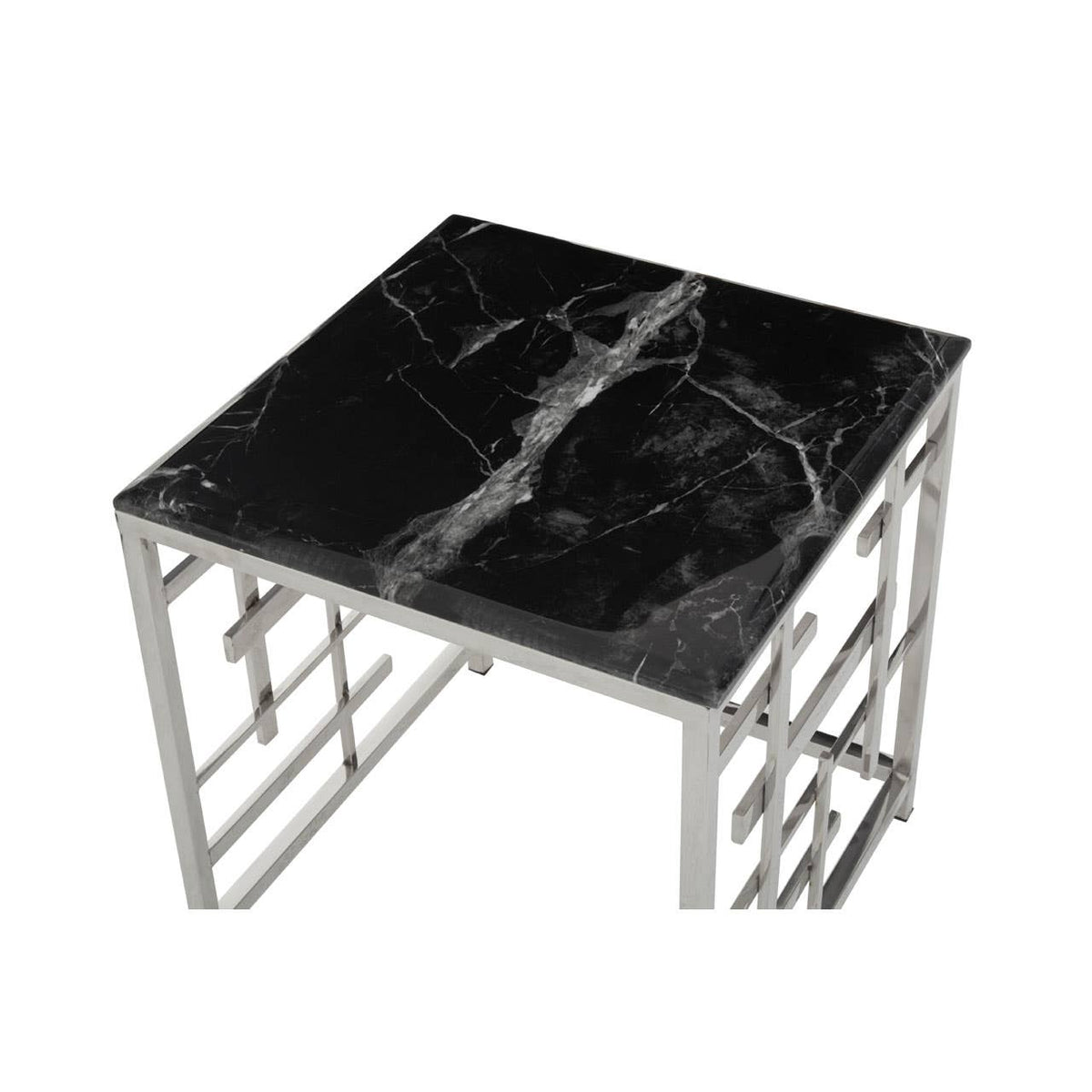 Aprilia Black Marble Side Table.