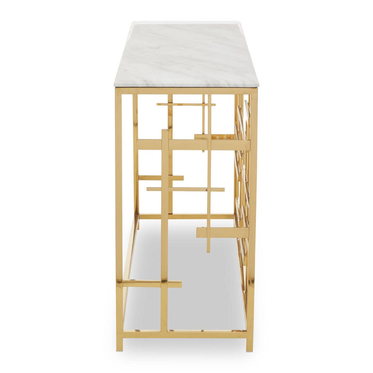 Aprilia White Marble Console Table.