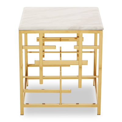 Noosa & Co. Living Aprilia White Marble Side Table House of Isabella UK