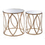 Arcana Gold Finish Side Tables - Set Of 2.