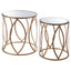 Arcana Gold Finish Side Tables - Set Of 2.
