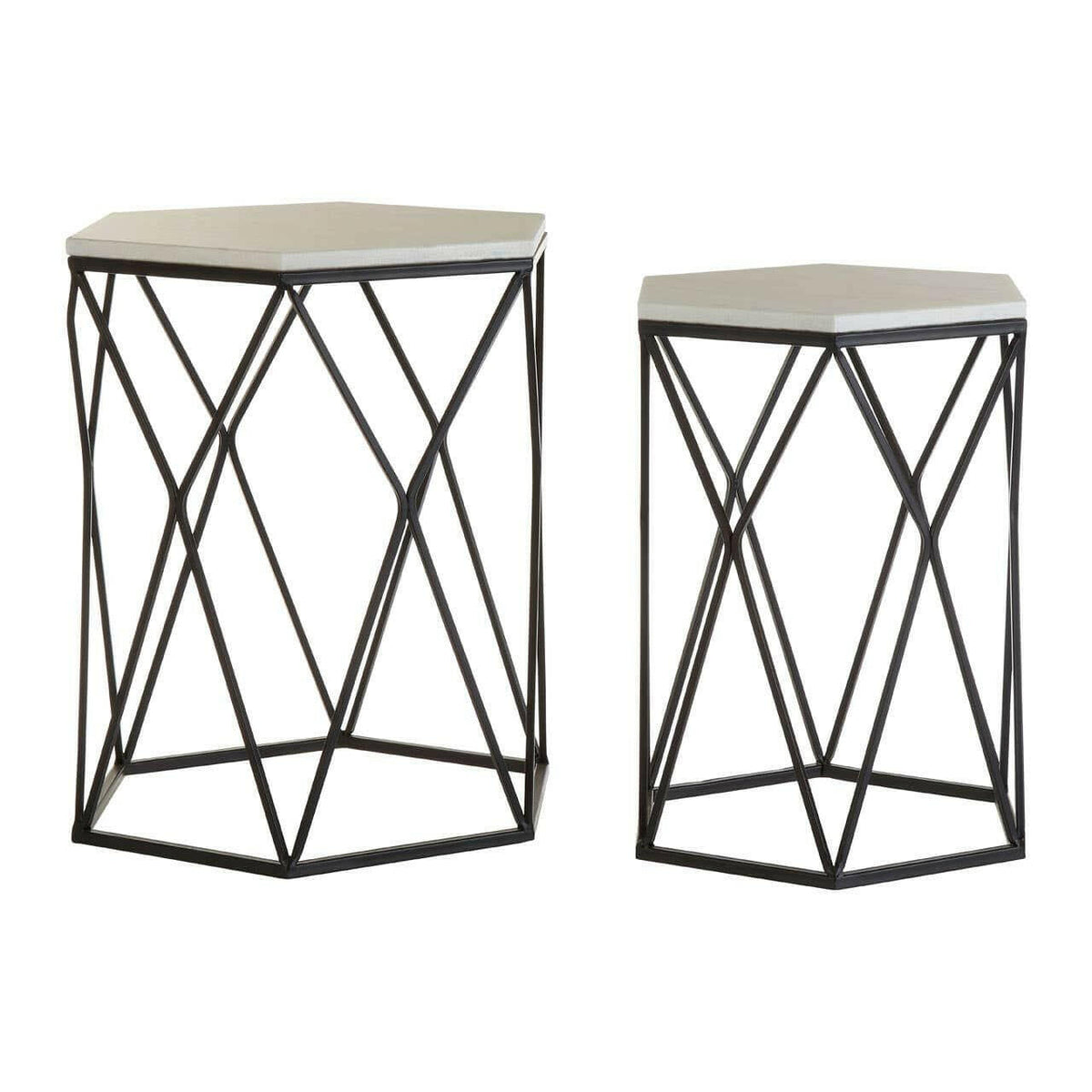 Arcana Hexagonal Side Tables - Set Of 2.