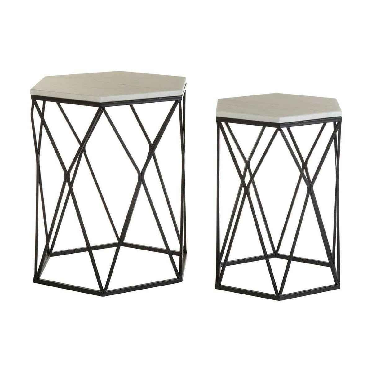 Arcana Hexagonal Side Tables - Set Of 2.