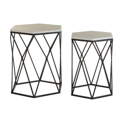 Noosa & Co. Living Arcana Hexagonal Side Tables - Set Of 2 House of Isabella UK