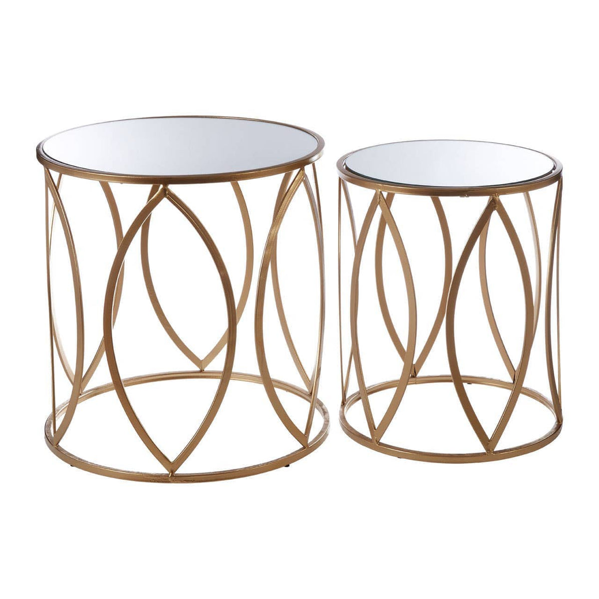 Noosa & Co. Living Arcana Set Of Two Gold Finish Side Tables. House of Isabella UK