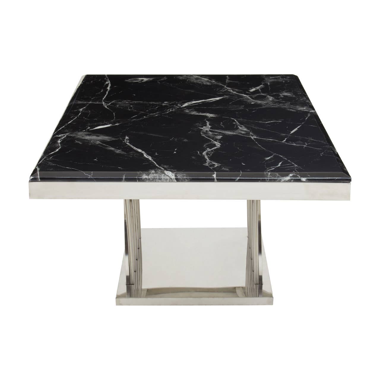 Noosa & Co. Living Arenza Black Marble And Silver Coffee Table House of Isabella UK