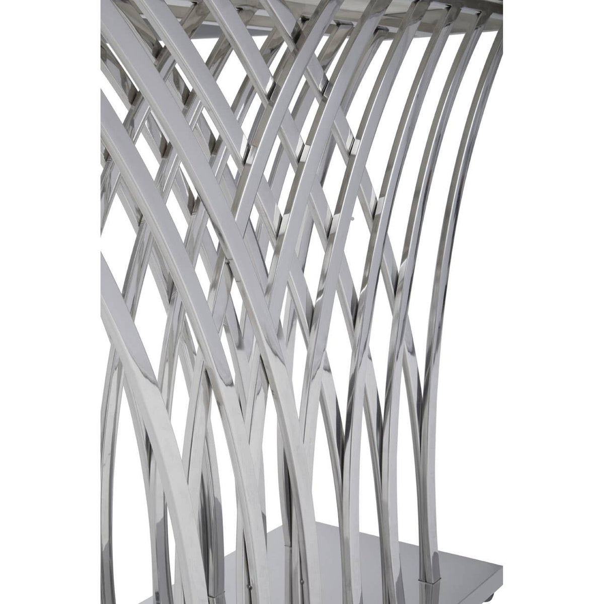 Arenza Black Marble And Silver Console Table.