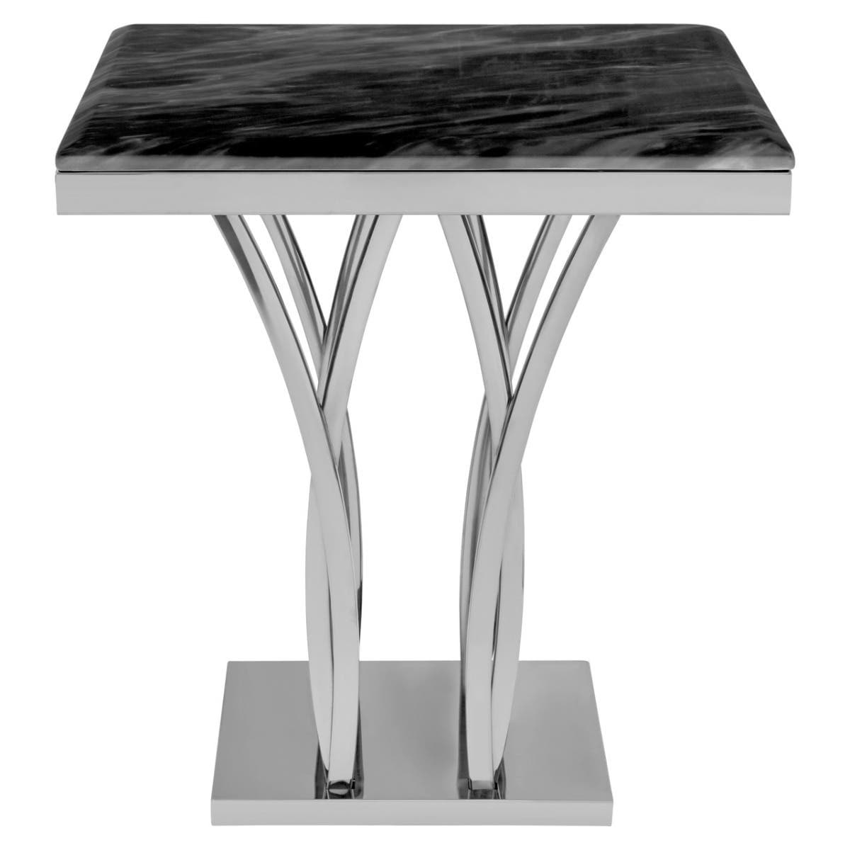 Noosa & Co. Living Arenza Black Marble And Silver Side Table House of Isabella UK