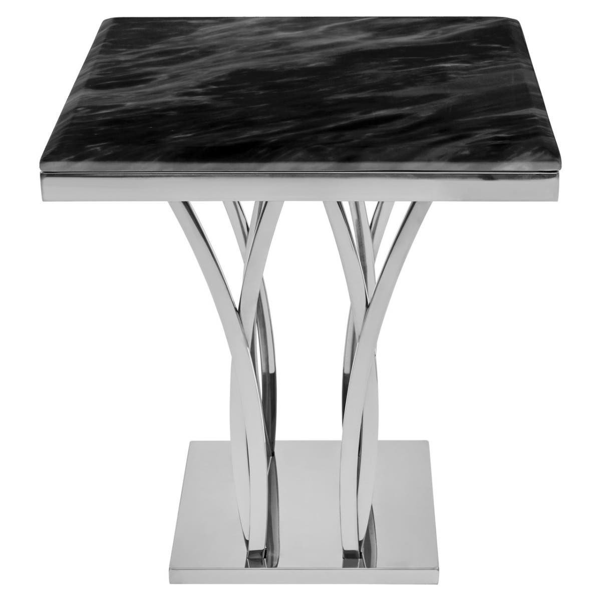 Noosa & Co. Living Arenza Black Marble And Silver Side Table House of Isabella UK