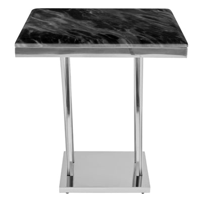 Noosa & Co. Living Arenza Black Marble And Silver Side Table House of Isabella UK