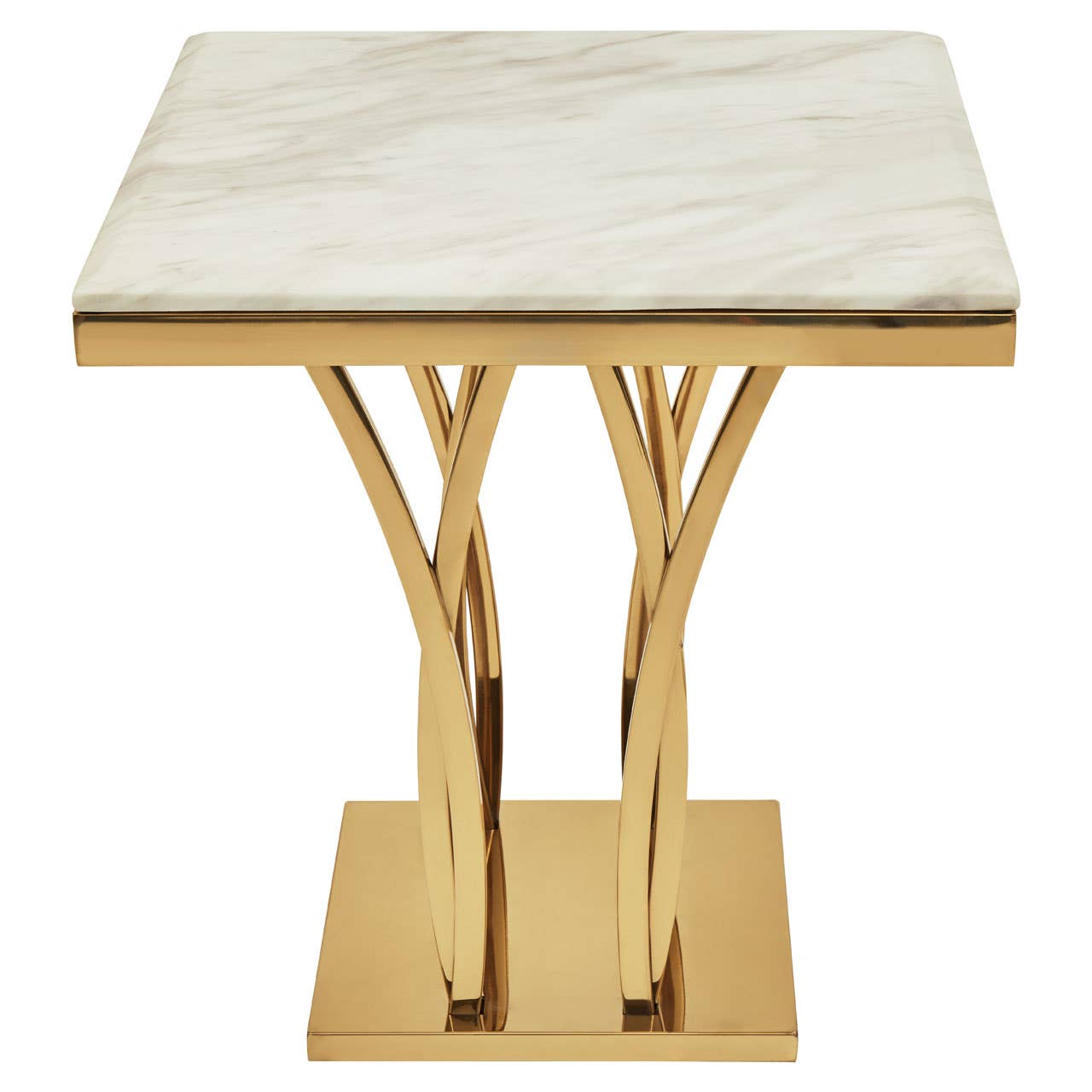 Noosa & Co. Living Arenza White Marble And Gold Side Table House of Isabella UK