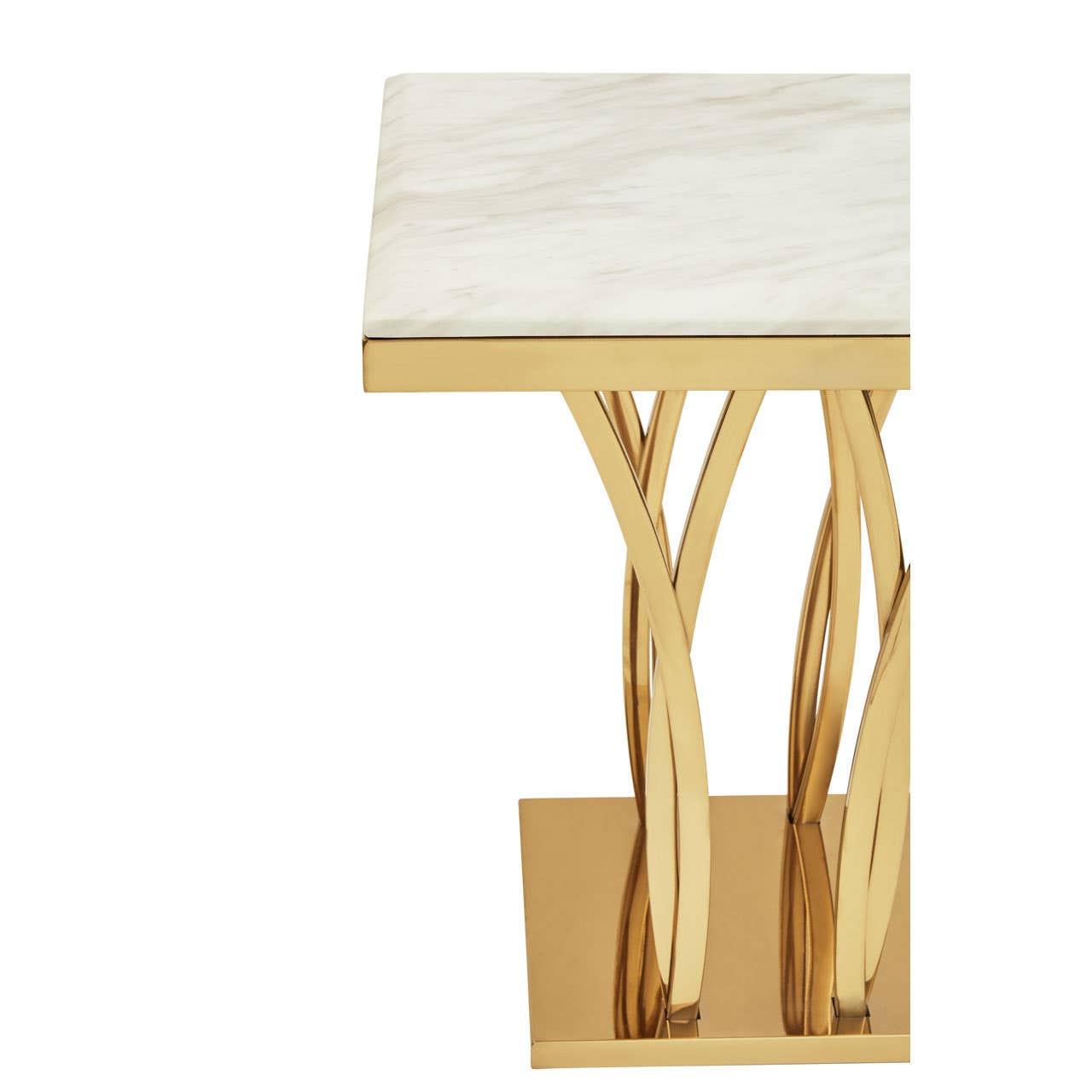 Noosa & Co. Living Arenza White Marble And Gold Side Table House of Isabella UK