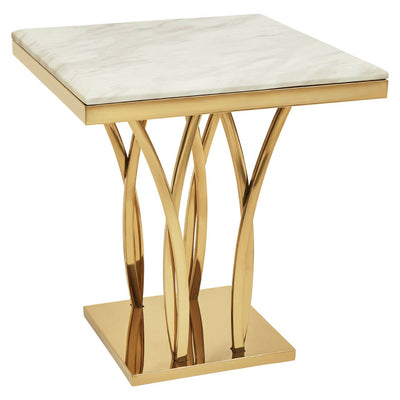 Noosa & Co. Living Arenza White Marble And Gold Side Table House of Isabella UK