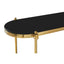 Noosa & Co. Living Arezzo 2 Tier Gold Console Table with Black Tempered Glass House of Isabella UK