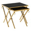 Noosa & Co. Living Arezzo Gold and Black Set Of 2 Nesting Tables House of Isabella UK