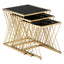 Noosa & Co. Living Arezzo Gold and Black Set Of 3 Nesting Tables House of Isabella UK
