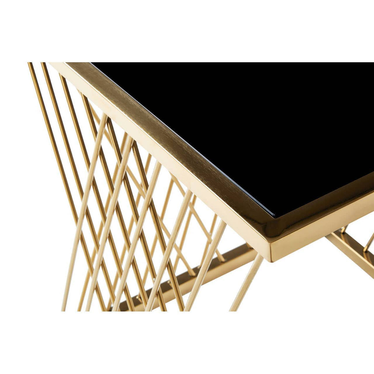 Noosa & Co. Living Arezzo Gold and Black Set Of 3 Nesting Tables House of Isabella UK