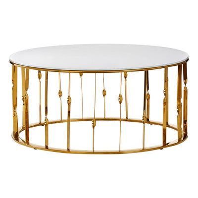 Noosa & Co. Living Arezzo Round Coffee Table With Gold Finish Frame House of Isabella UK