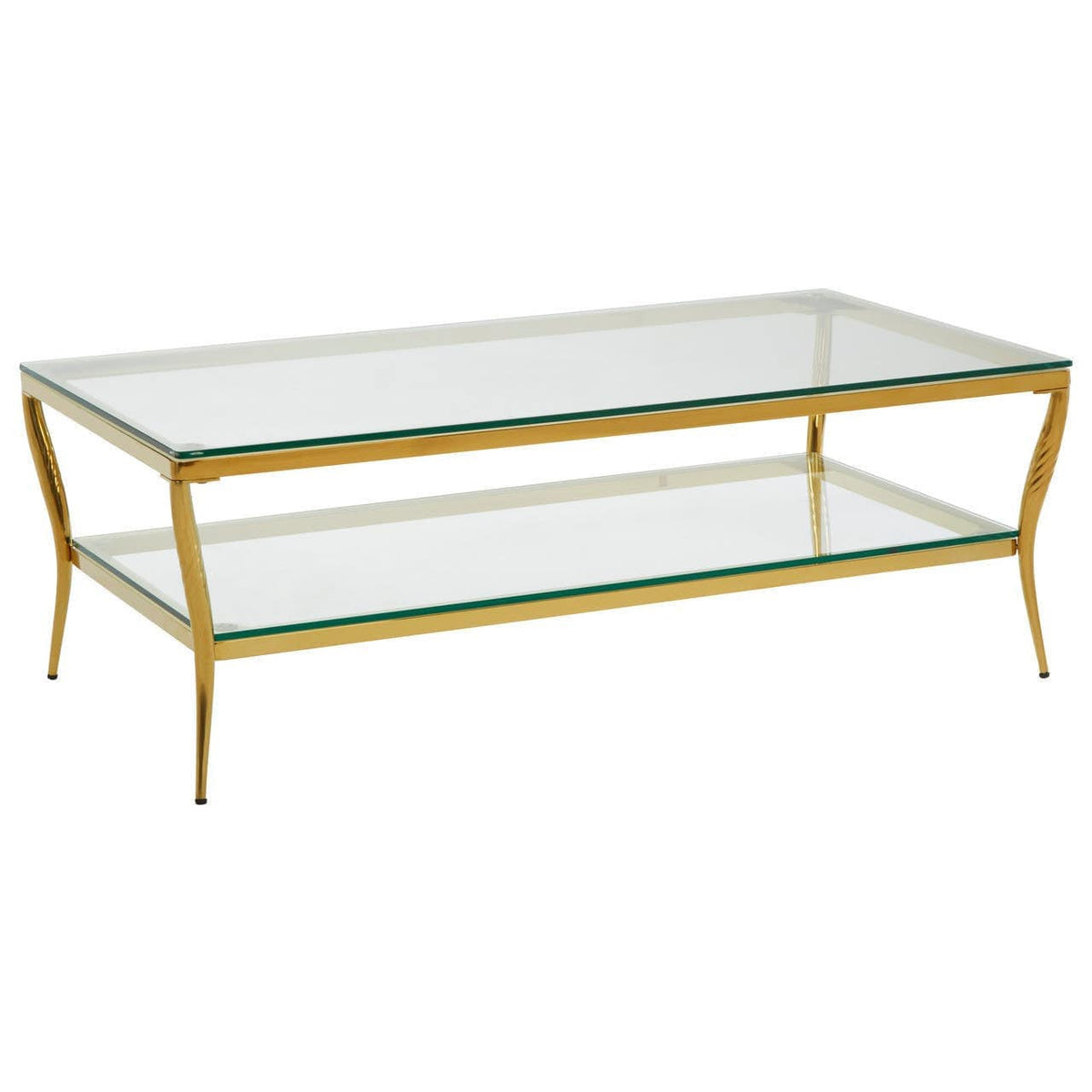 Noosa & Co. Living Arezzo Tempered Glass Two Tier Coffee Table House of Isabella UK