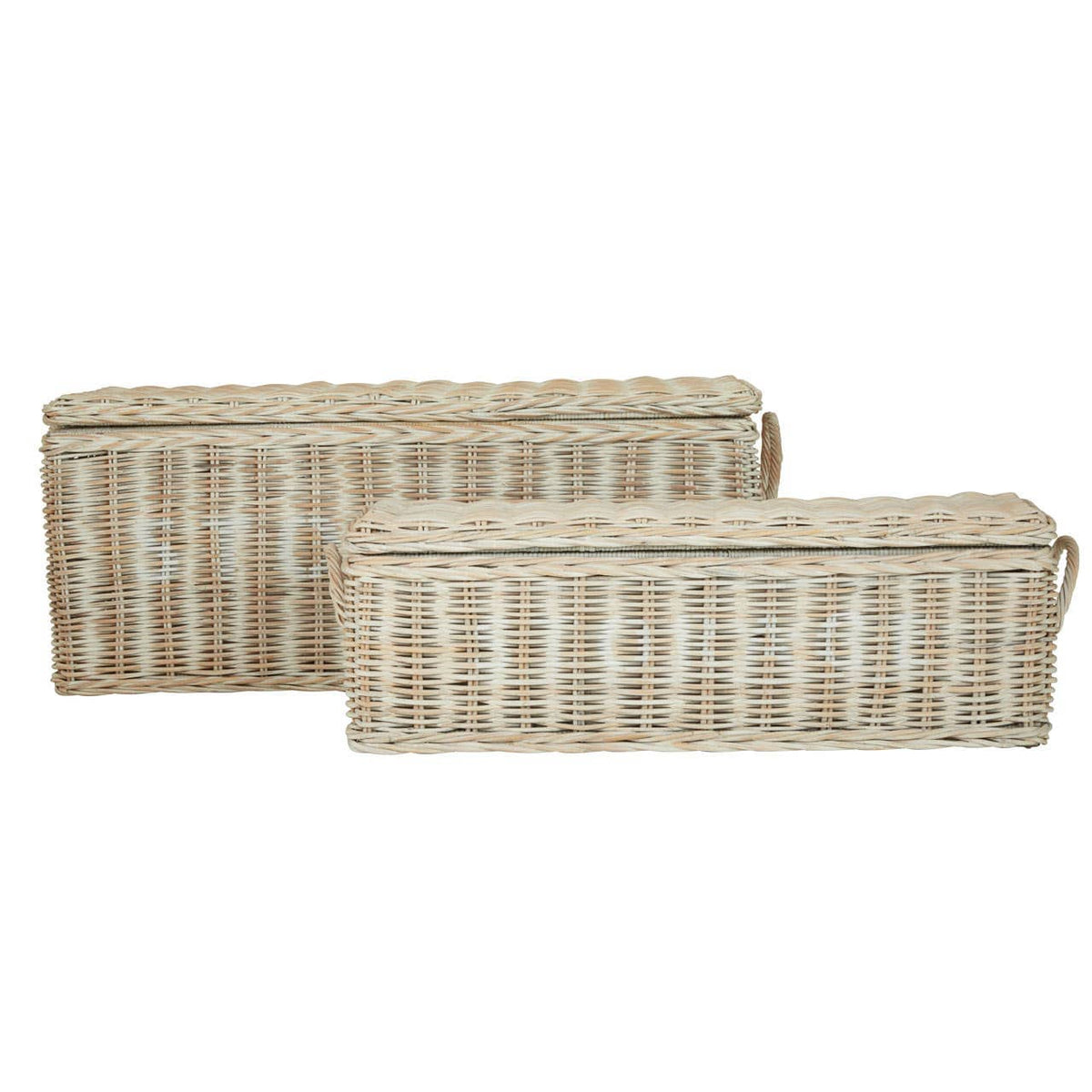 Argento Natural Rattan White Storage Boxes.