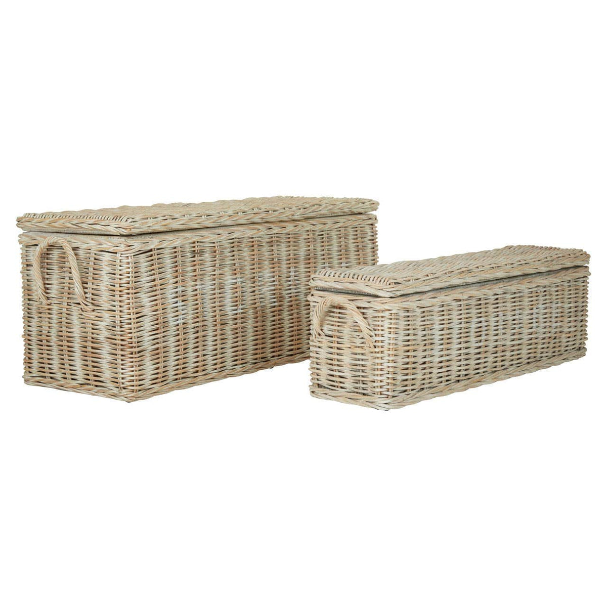 Argento Natural Rattan White Storage Boxes.