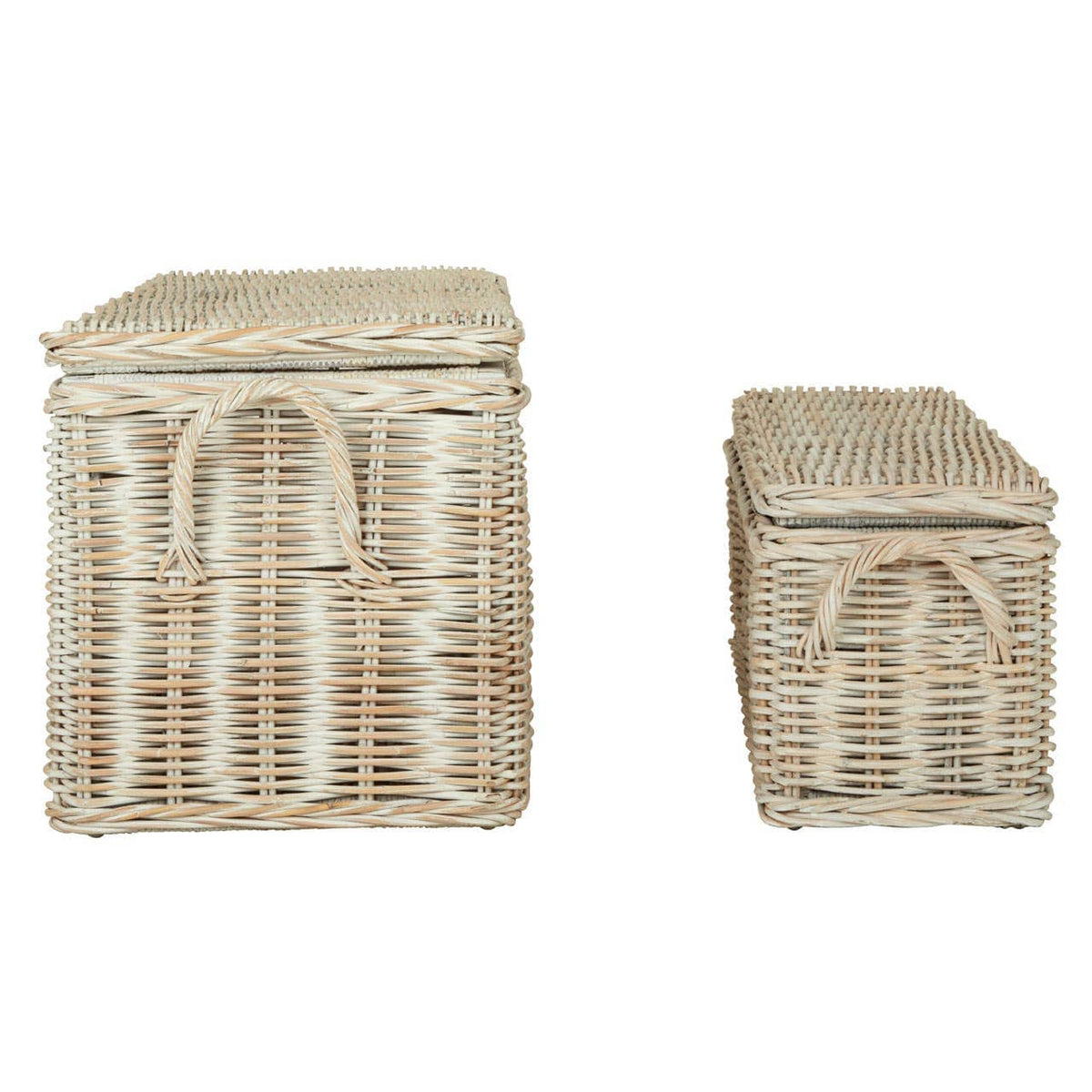 Argento Natural Rattan White Storage Boxes.
