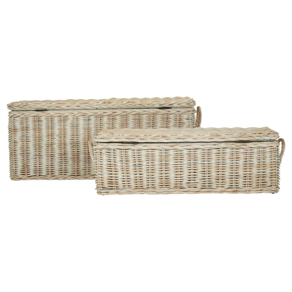 Argento Natural Rattan White Storage Boxes.