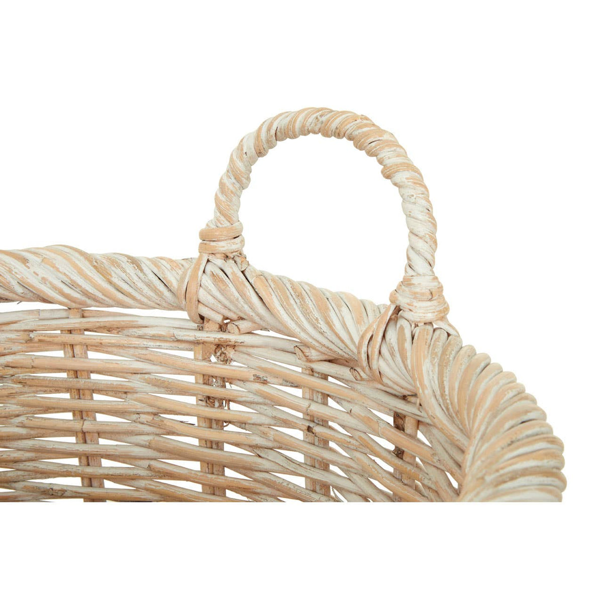 Argento Set Of Three Kubu Natural Rattan Laundry Baskets.