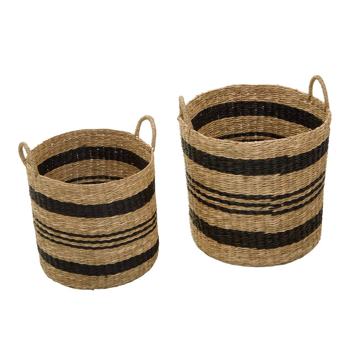 Arles Black Stripes Seagrass Baskets.