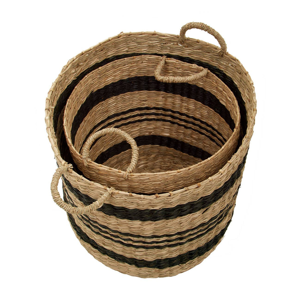 Arles Black Stripes Seagrass Baskets.