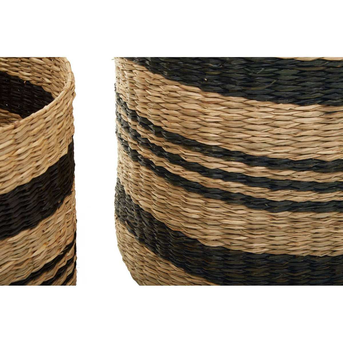 Arles Black Stripes Seagrass Baskets.