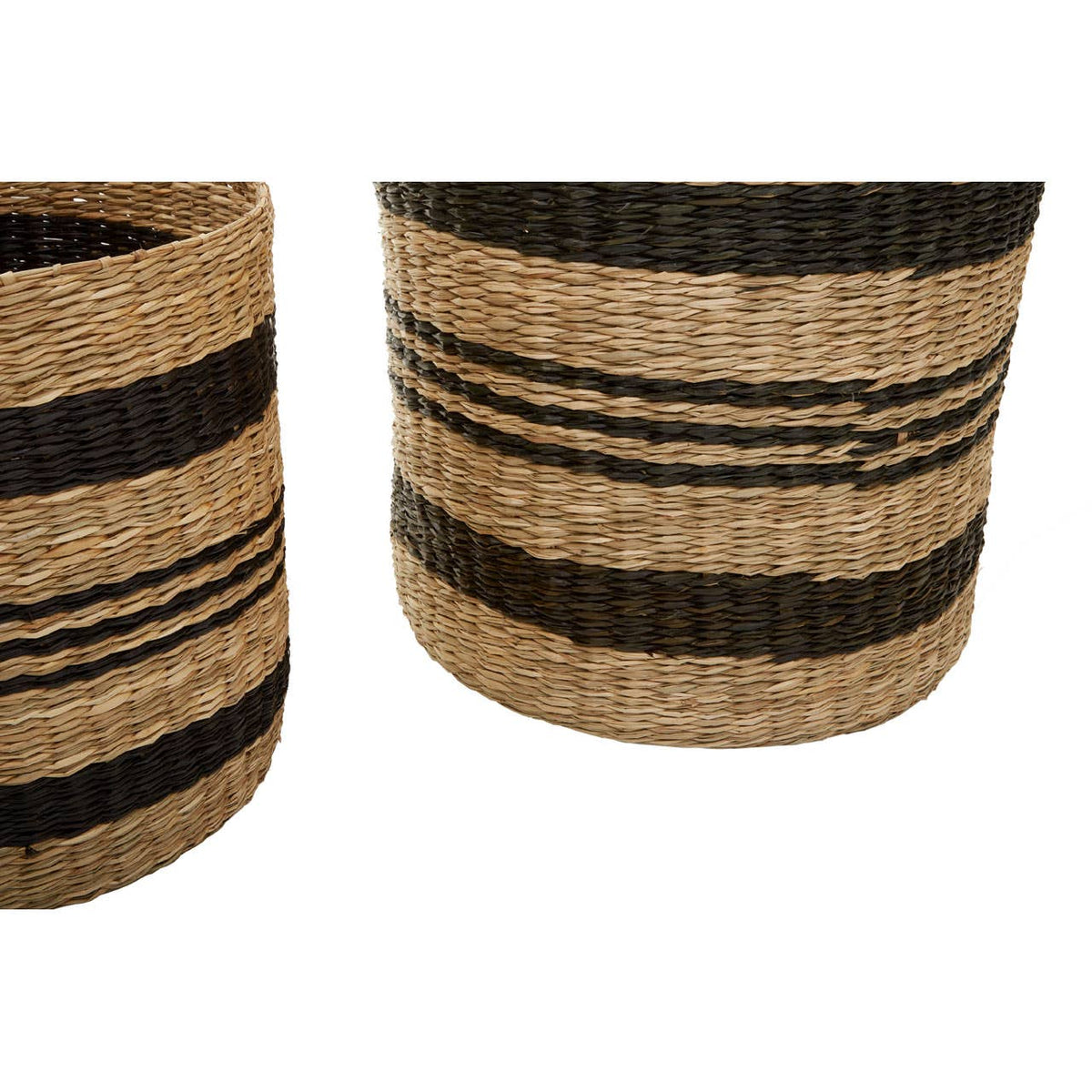 Arles Black Stripes Seagrass Baskets.