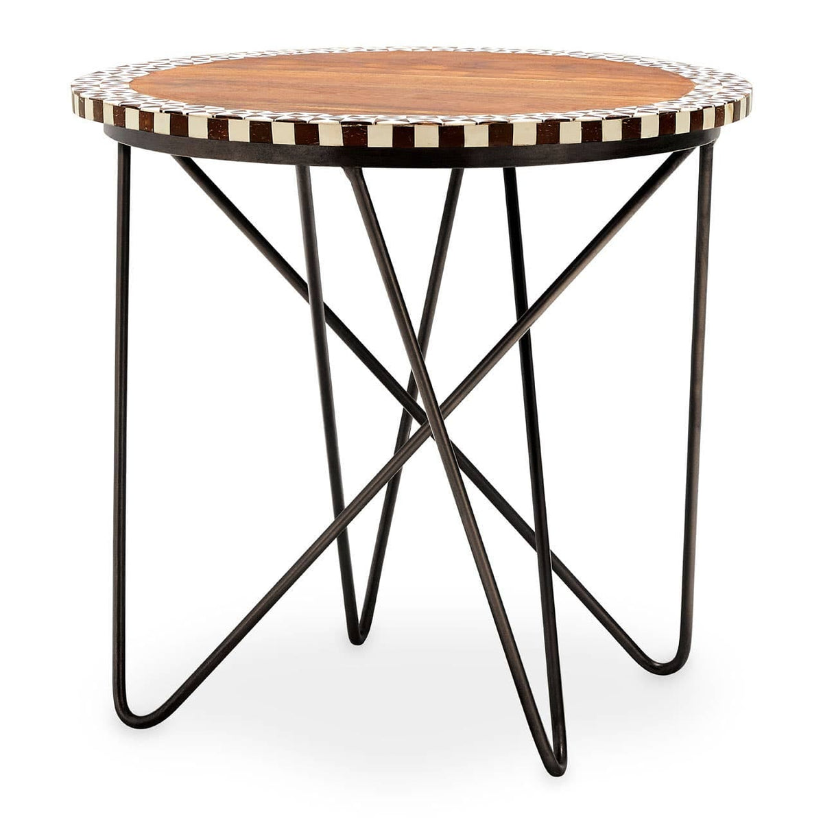 Artisan Round Acacia Wood Side Table.