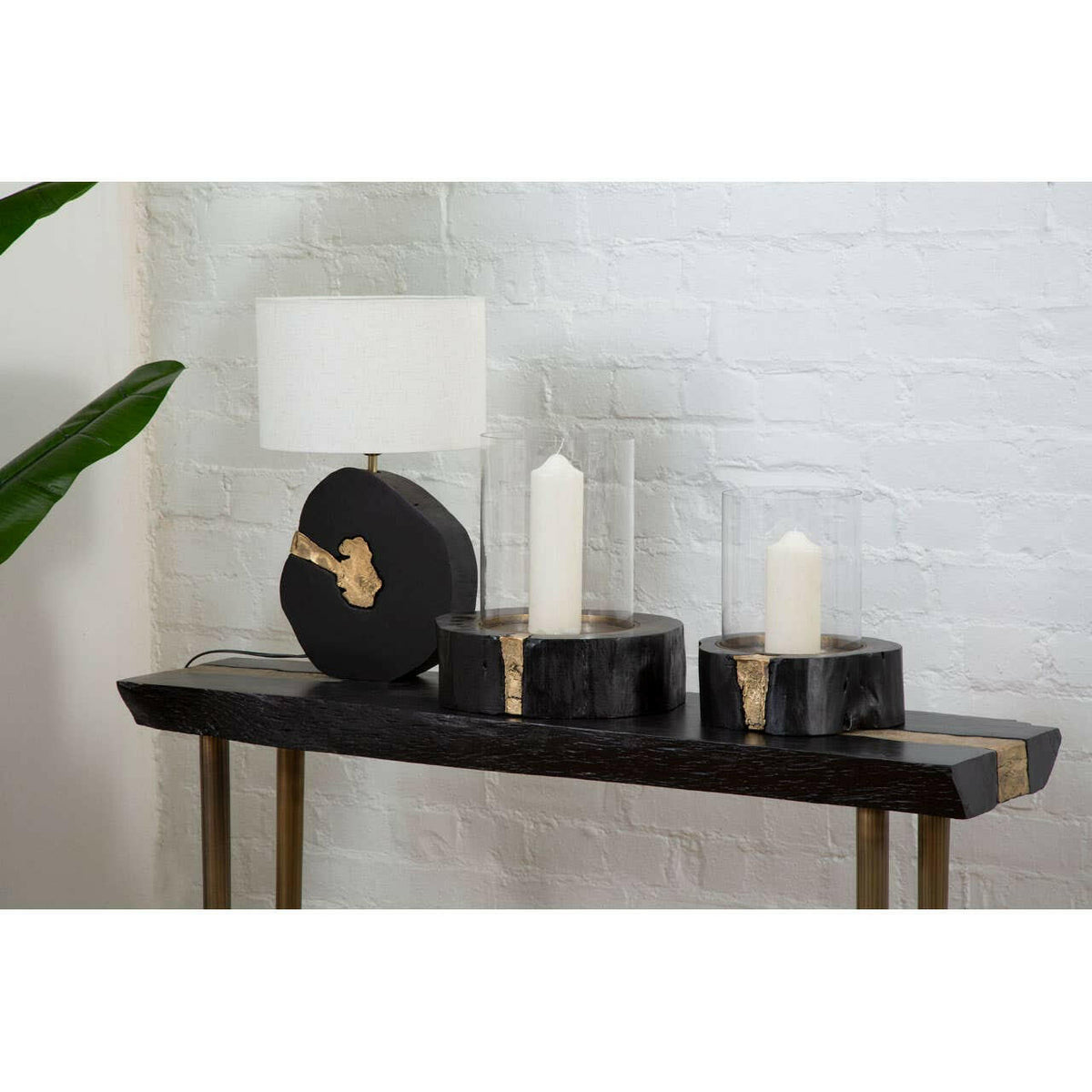 Asamra Console Table With Black Top.